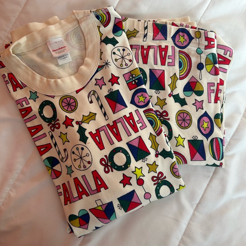 Hanna Andersson Colorful Holiday Print Adult Pajamas, large